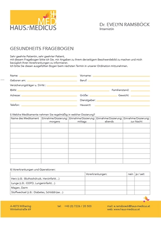 Gesundheitsfragebogen Dr. Evelyn Ramsböck